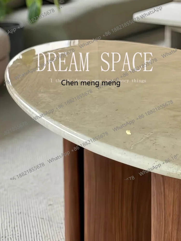 Medieval marble oval dining table retro French silent wind eating table R