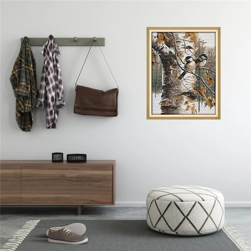 

Joy Sunday Cross Stitch Autumn Birds Pattern 11CT 14CT DIY Cross Stitch Kits For Embroidery Wall Decor Needlework Cross Stitch