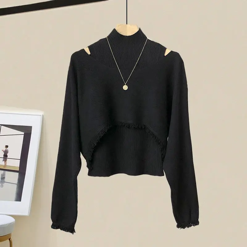 캐주얼 루즈 롱 스커트 투피스 세트 여성 스웨터 의상 가을 신상품 수트 2025