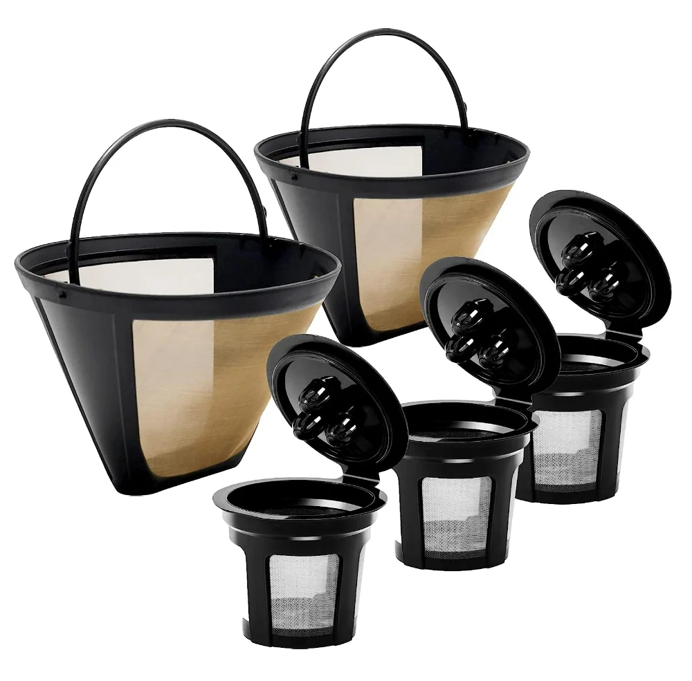 5 Reusable Coffee Maker Filters #4 Compatible with Ninja Dual Brew Coffee Maker Ninja CFP301 CFP201 Coffee