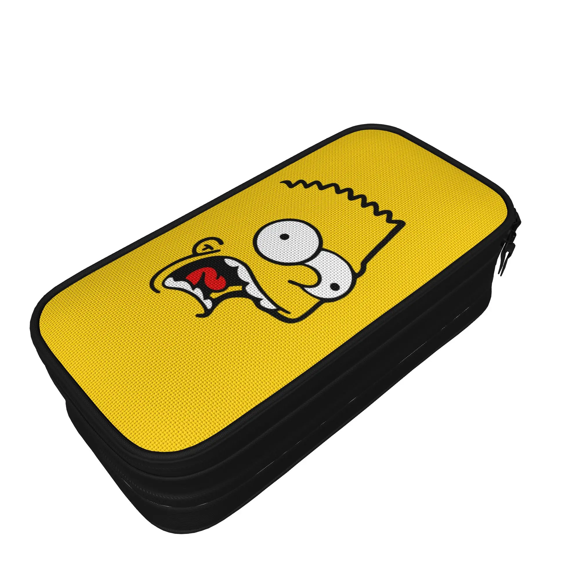 S-Simpsons Bart Funny Face Pencil Case Portable Pencil Box Girls Boys Zipper Lovely Back To School Pencil Cases Stationery