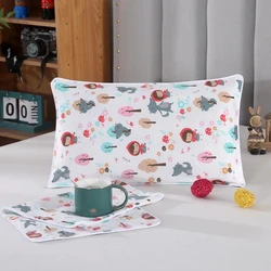 Funda de almohada transpirable de algodón puro para niños, funda de almohada Universal de dibujos animados para bebés recién nacidos, 29x45CM, cuatro estaciones