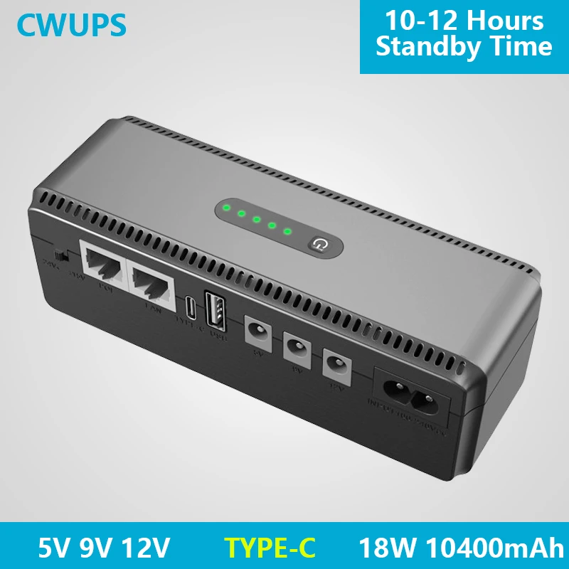 mini dc ups 5v 9v 12v estavel fonte de alimentacao wi fi router ups lithium tipo c para 12v router video surveillance camera casa 01