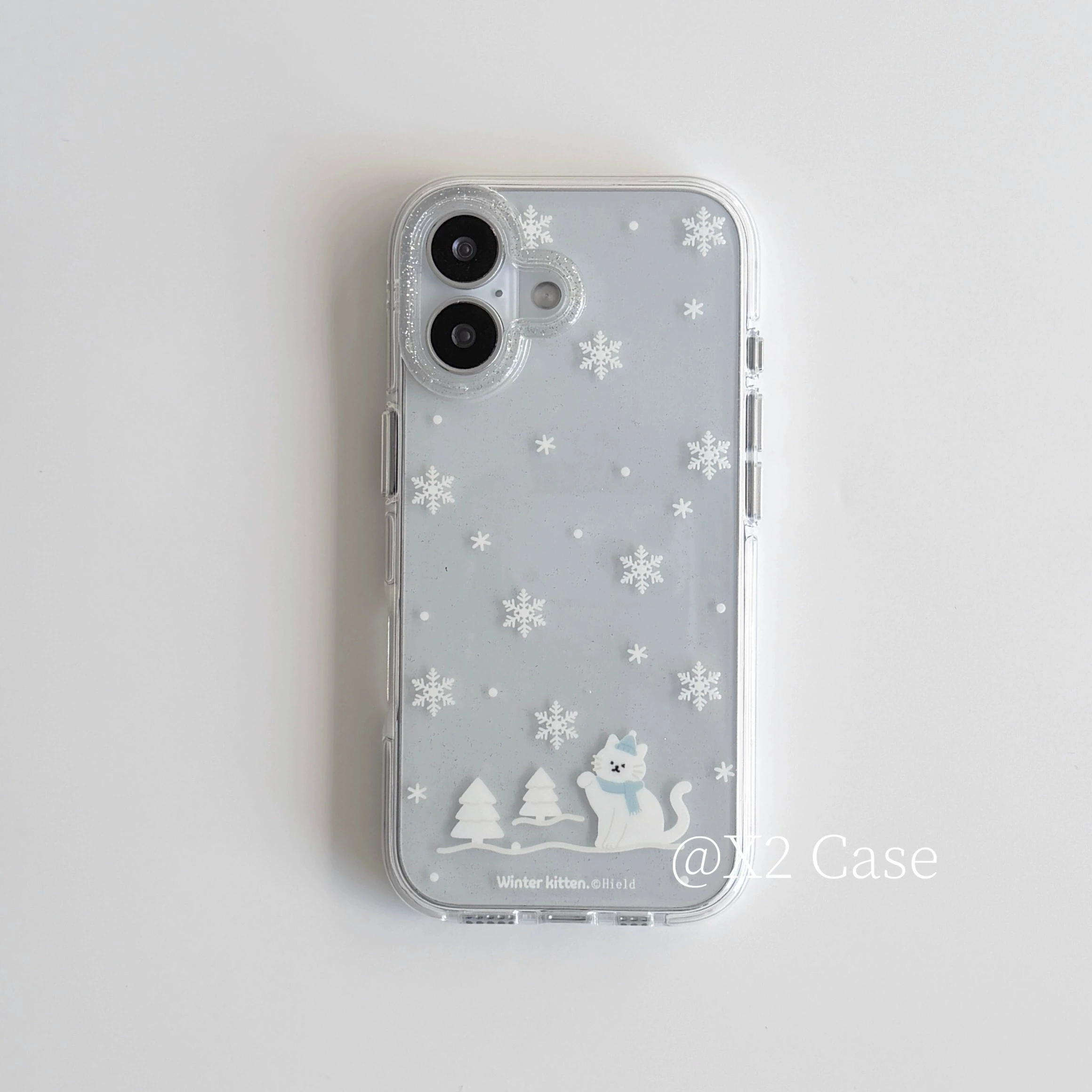 الشتاء ندفة الثلج جميل هريرة بريق قضية الهاتف آيفون 17 AIR 16 15 14 13 12 11 برو ماكس MINI X XR XS 7 8 زائد Y2K غطاء