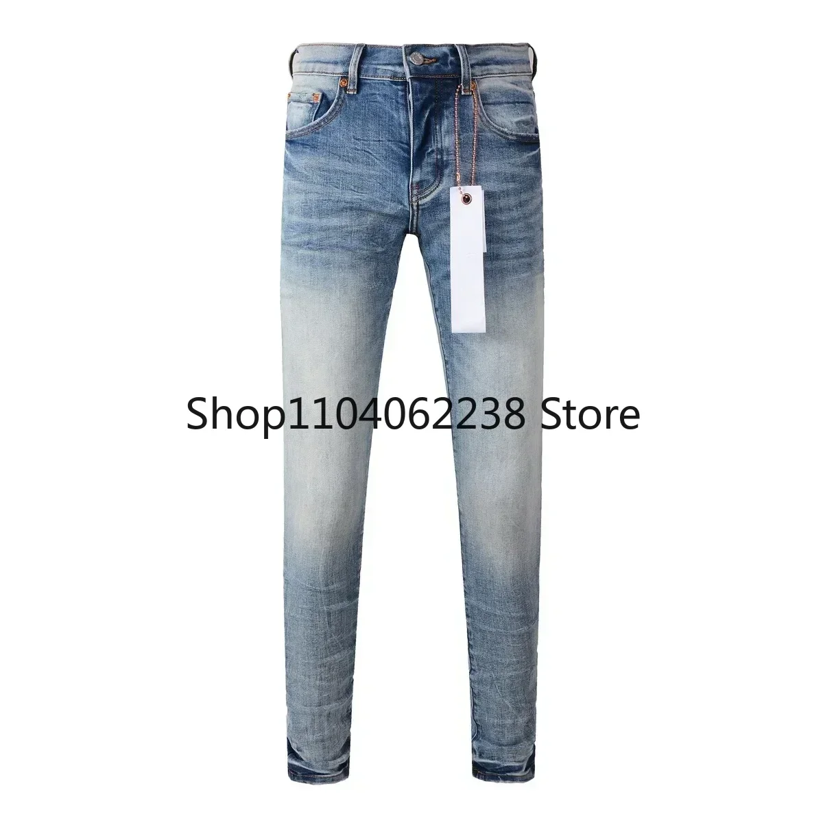 Purples Jeans Men Fashion Top quality brands  High Street Patch High Quality Repair Low Rise Skinny Denim pants