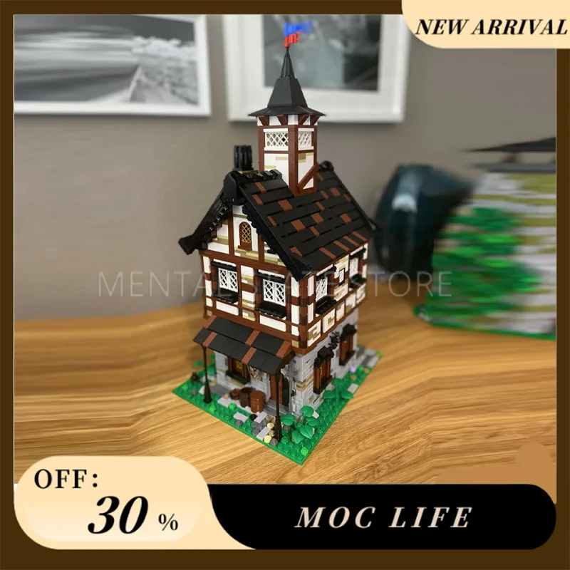 

NEW 2556PCS Customized MOC Medieval Tudor House Building Blocks Technology Bricks Creative Assembly Education Toys Holiday Gifts