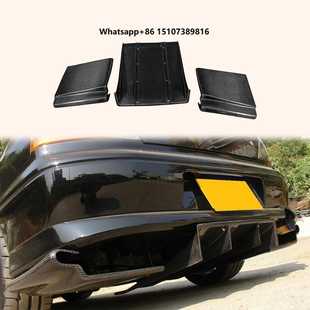 For Evolution EVO 5 6 7 8 9 98-07 Sedan Carbon KZ Rear Diffuser 3pcs
