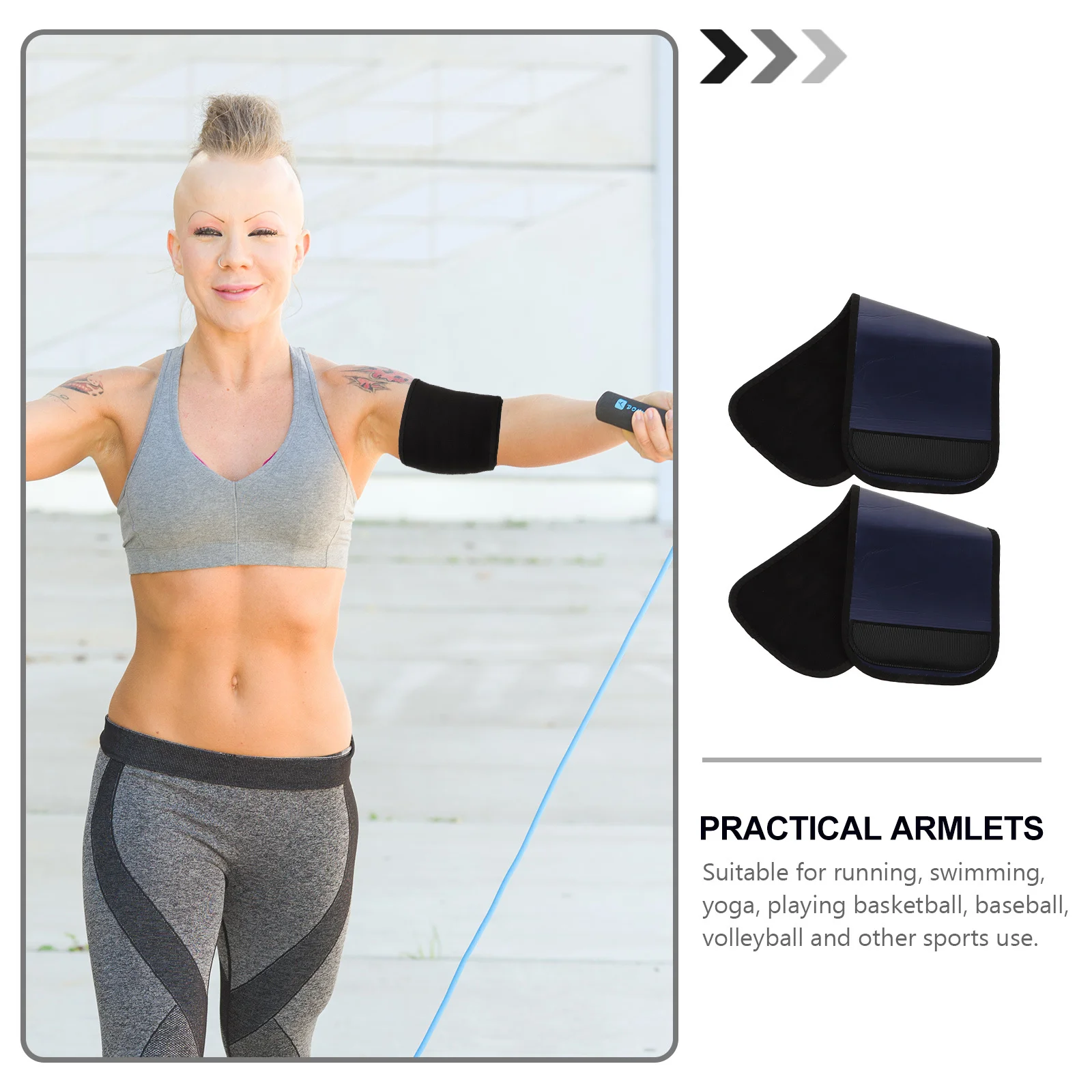 

2pcs Neoprene Arm Bands Adjustable Sweat Sleeves For Running Yoga Basketball Compression Support Fitness Arm Shapers