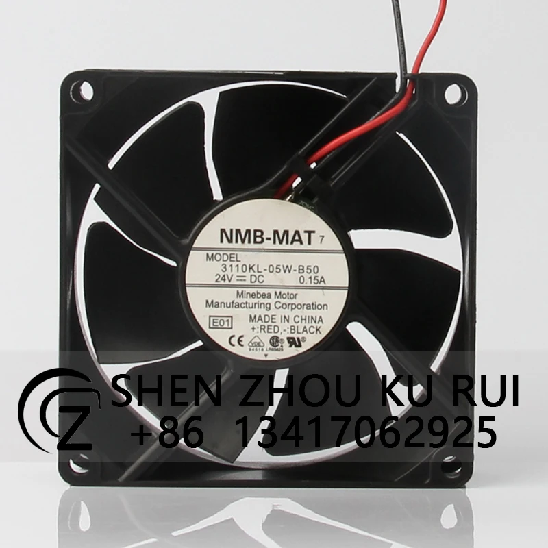 

3110KL-05W-B50 Case Cooling Ball Bearing Fan for NMB 24V 0.15A 80X80X25MM 8CM 8025 Converter Axial Flow Centrifugal Ventilation