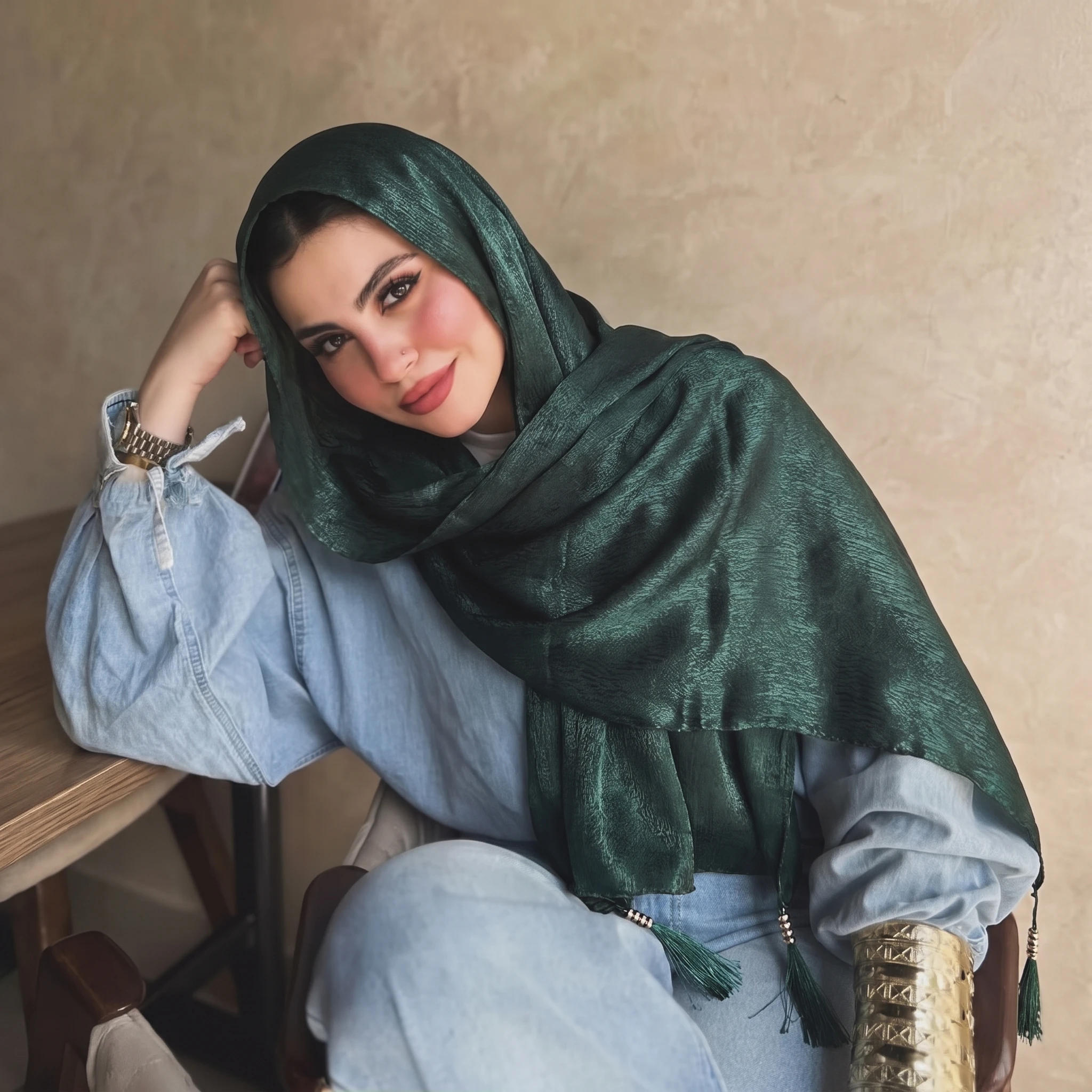 Luxury Silky Shine Muslim Headscarf Tassel Embellished Satin Hijab Modest Ladies Wrap Scarf Suitable For Banquet Casual Outdoor