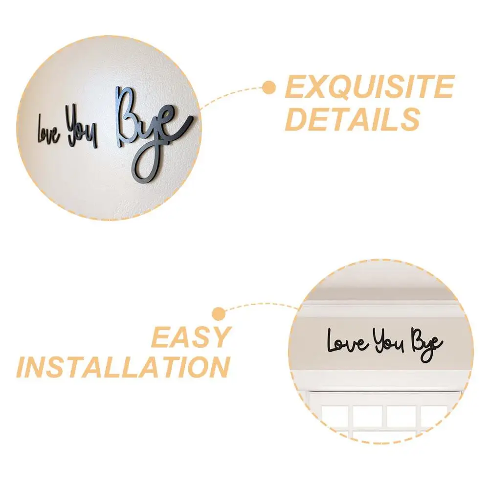 ป้ายไม้ Love You Bye บริษัทไม้แกะสลัก Retro Bohemian Home จี้สําหรับ Home Letter Wall Decor ห้องนอนจี้