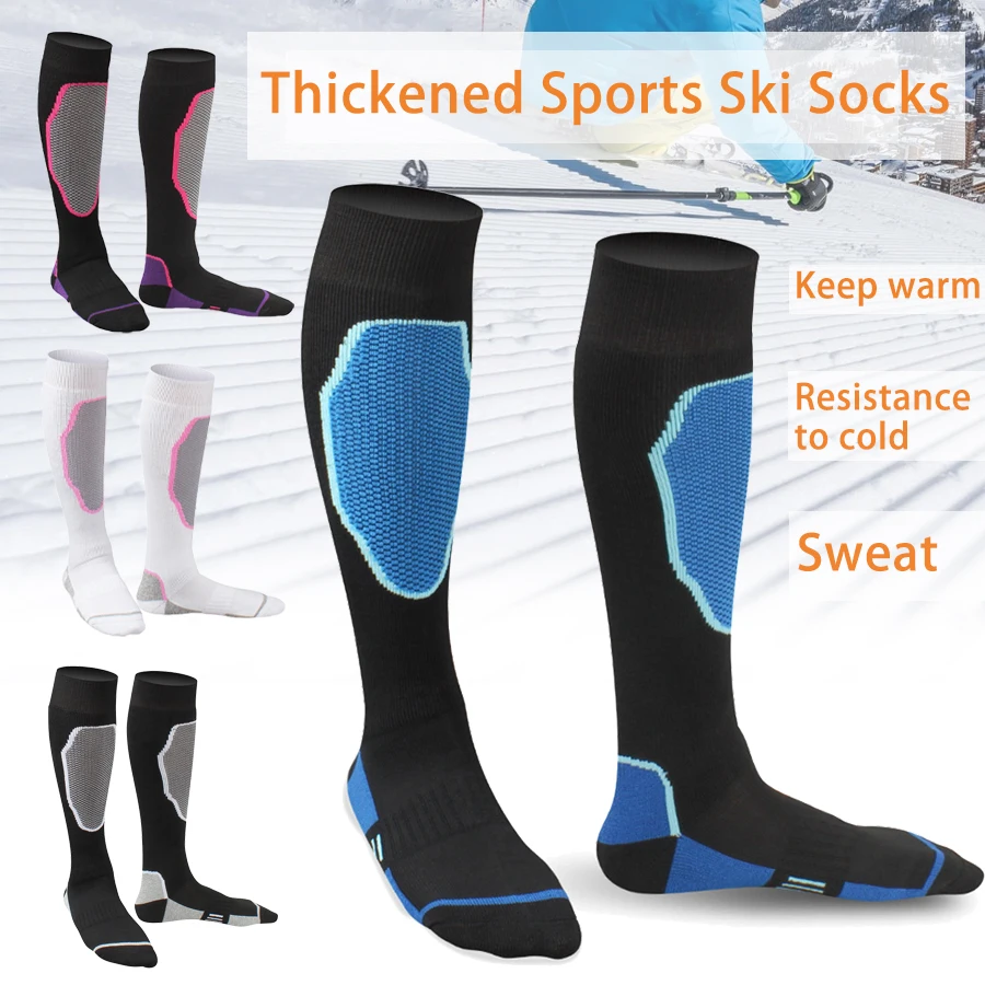 Ski socks men women outdoor quick-dry mountaineering socks thicken winter warm towel bottom children sports socks high tube sock