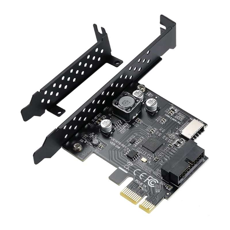 PCI-E 1X to USB 3.2 GEN1 5Gbps Type-E A-Key Expansion Card,20Pin Front Panel Connector for Desktop PC