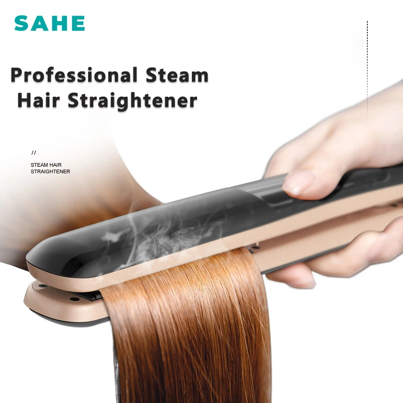 NEW Professional Steam Hair Straightener Fast Heat Smart Timer Flat Iron with LCD Display Curling and Straightening Iron