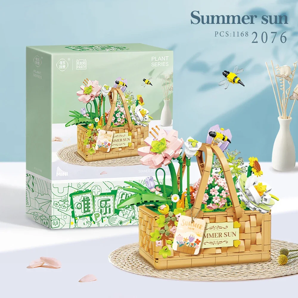 

TOYLINX Mini Bricks Artificial Flowers Bonsai Block Toy Set for Room Decor Christmas Valentine's Day Gifts for Kids and Adults
