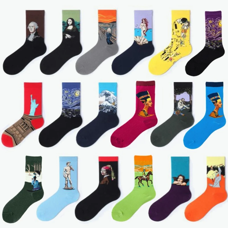 

2 Pairs of European and American Style Men's and Women's Tube Socks Fashion Socks Street Couple Personality Socks