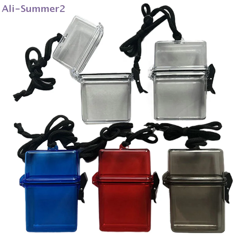 {Summer2} Photocard Holder 3 Inch Transparent Box Waterproof&Dustproof With Rope Square Outdoor Photo Storage Accessory