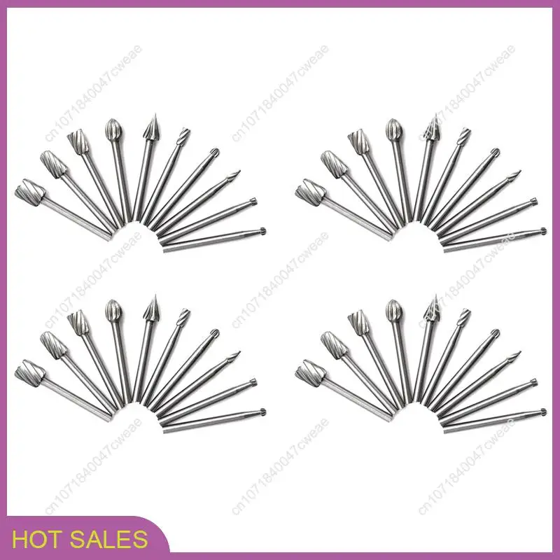 

40Pcs HSS Carbide Rotary Cutting Burr Set Grinder Bit 1/8 Inch (3Mm) Shank Woodworking Carving Tools-A98U