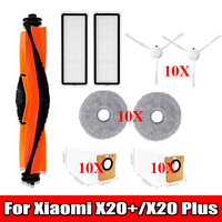 Accessories For Xiaomi S10+ / S20+ / S10 Plus Robot Vacuum Cleaner Spare Parts Replacement Brush Hepa Filter Mop Cloth 10pcs