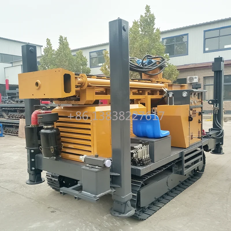 200m Deep Hydraulic Water Well Drill Rig, Crawler Mounted Portable Drilling Machine
