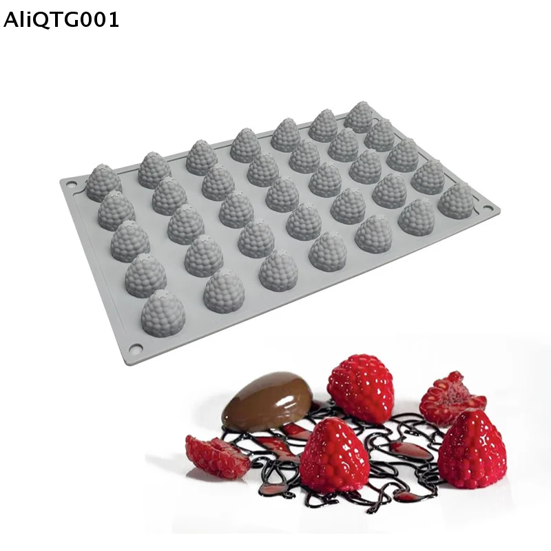 Molde de silicona de 35 cavidades para decoración de pasteles DIY, herramienta para hornear pasteles, arándano, frambuesa, postre, Fondant, pastelería, 1 ud.