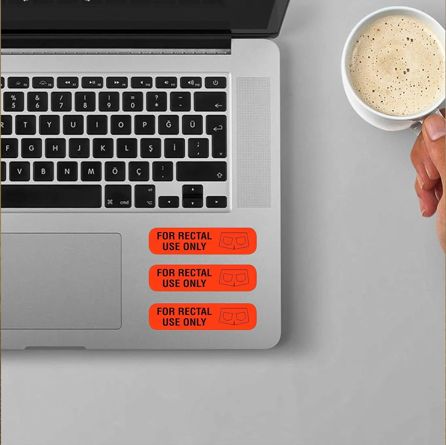 برتقالي "فقط للاستخدام المباشر للأمعاء" 500 قطعة 0.39*1.5 بوصة ملصق مزخرف مقاوم للماء