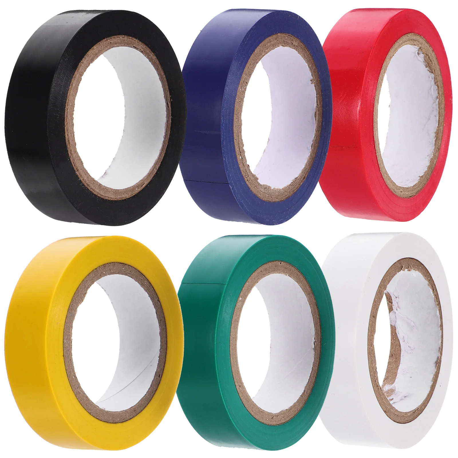 6 Rolls Electrical Insulating Tape Multi-functional Protection Color Outdoor Colorful Textured Paper Double Sided Pvc Black