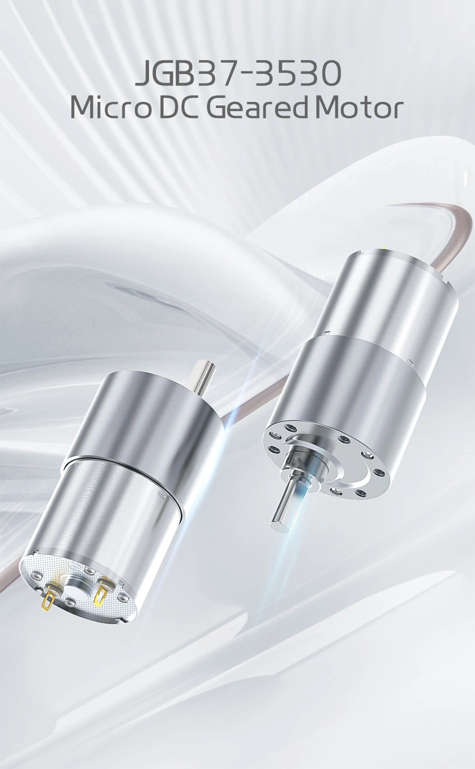 JGB37-3530 12/24V DC Getriebemotor 37mm Vollmetallgetriebe 4-1600 U/min Getriebemotor mit hohem Drehmoment und Exzenterwelle – Detail 5