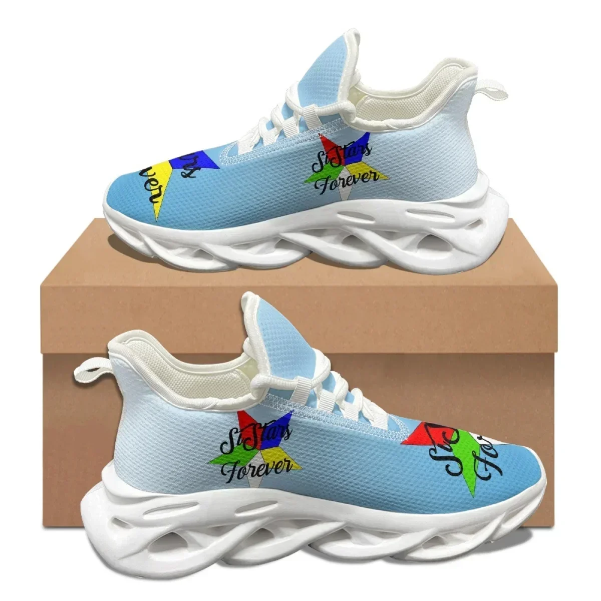 

Новые женские кроссовки Sky Blue Pentagram OES Pattern для пар, осенне-зимние, легкие, для работы, больницы, бега