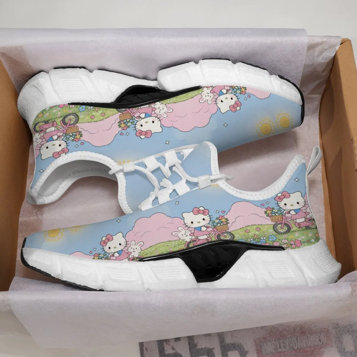 ديزني Kawaii مرحبا كيتي طباعة أحذية رياضية النساء الراحة أحذية تنس الرجال تشغيل التدريب الرياضي أحذية للمشي للجنسين #2