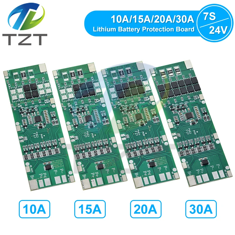 BMS 7S 24V 10A 15A 20A 30A Li-ion 18650 Battery Charge Board With Balance Function Short Circuit / Temperature Protection image 5