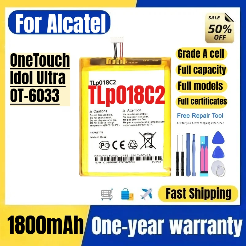 

TLp018C2 для мобильного телефона Alcatel OneTouch Idol Ultra/OT-6033, высококачественная сменная батарея класса A с инструментами для установки
