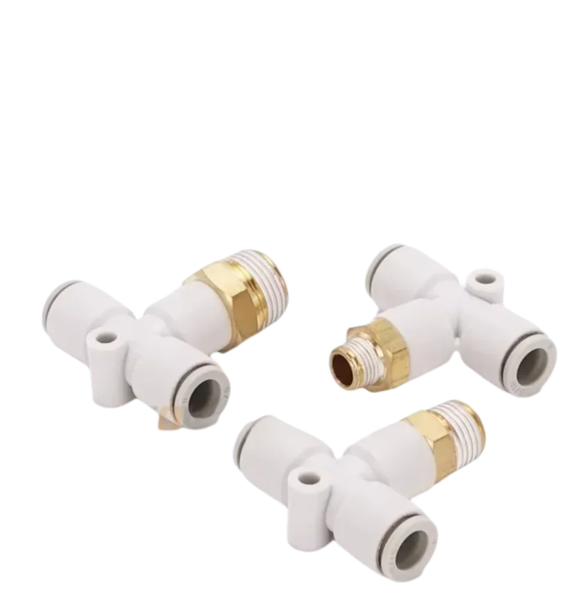 

5pcs SMC original external thread three-way connector KQ2T04/06/08/10/12/16-M5/M6/01/02/03