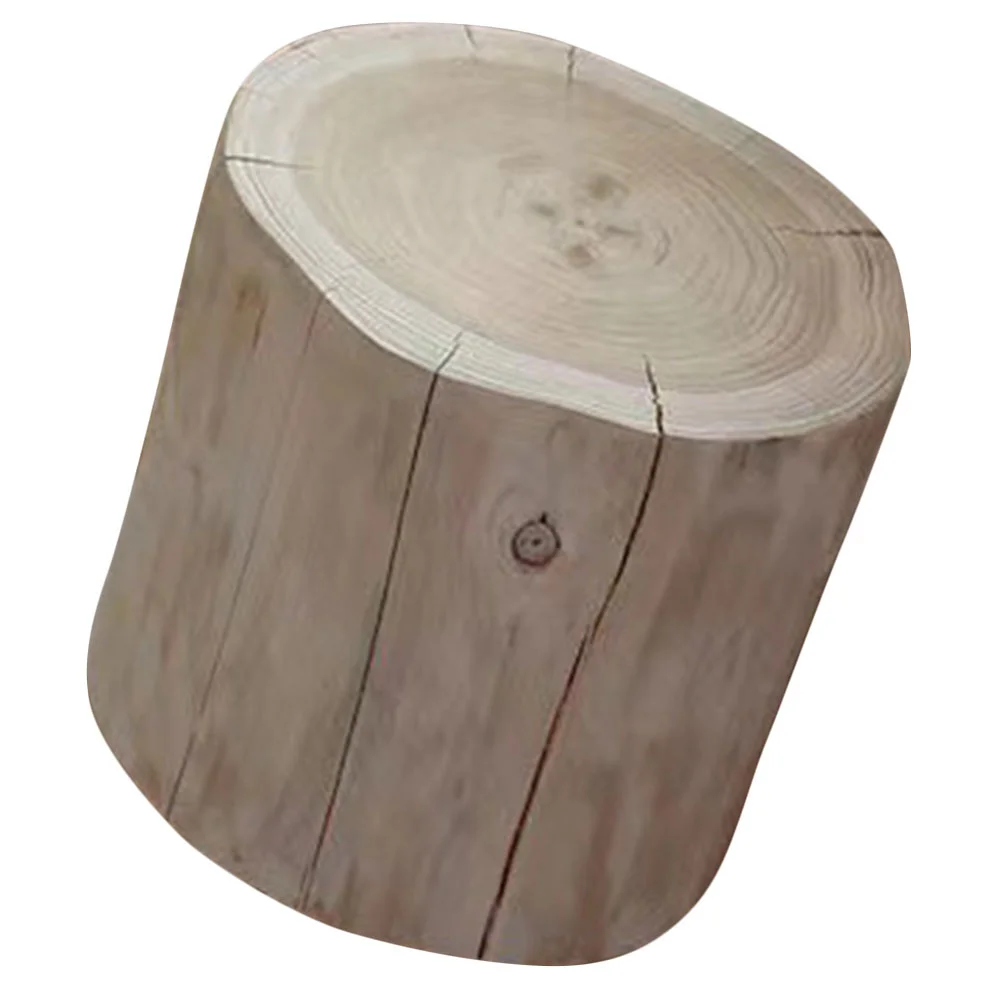 Solid Wood Stool Small Stepping Stools Outdoor Wooden Tree Stump for Sitting Classroom