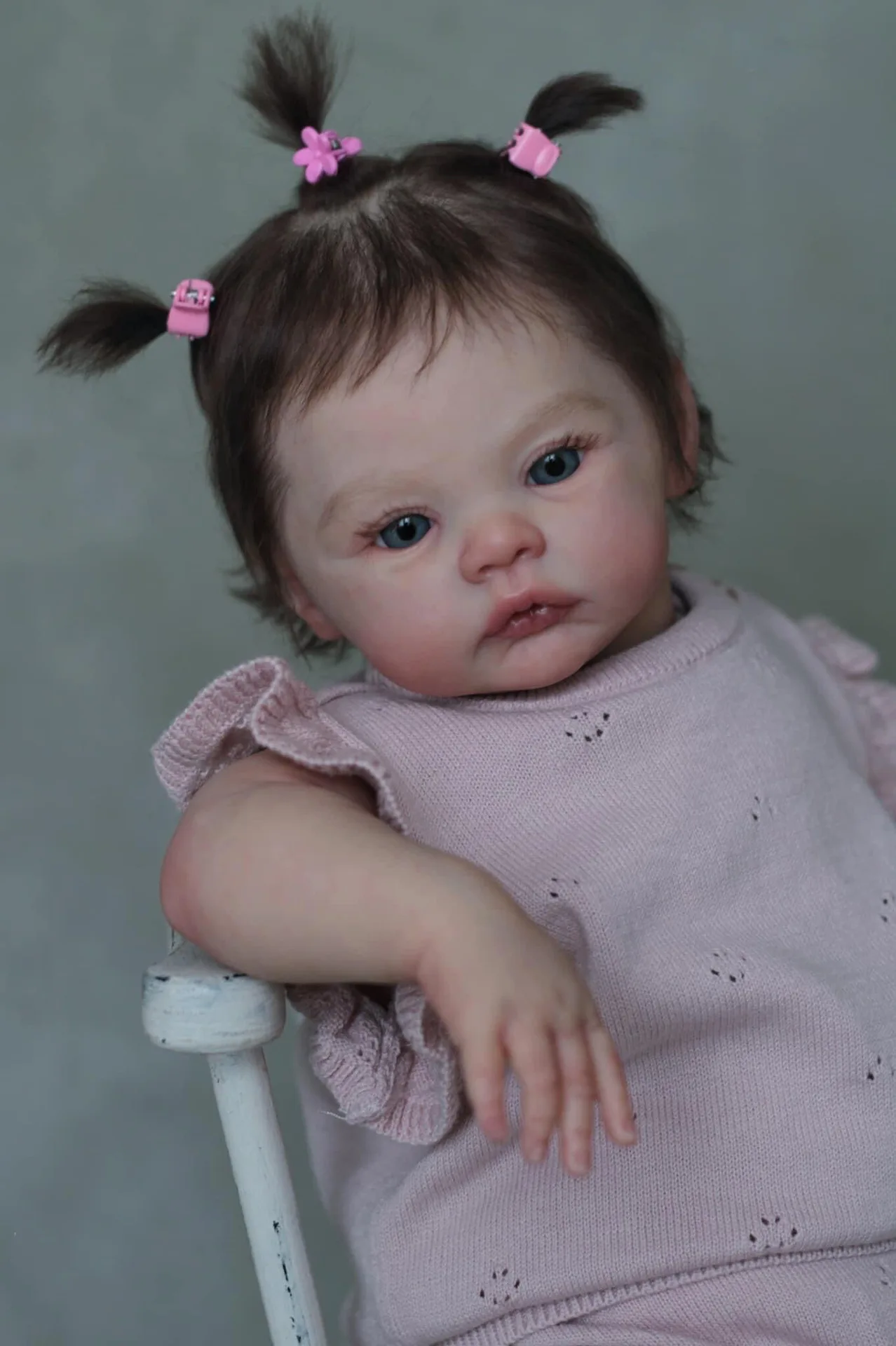 Recém-nascido realista princesa bebê boneca reborn silicone macio flexível 3d tom de pele com veias visíveis mão enraizado cabelo brinquedo do miúdo presente