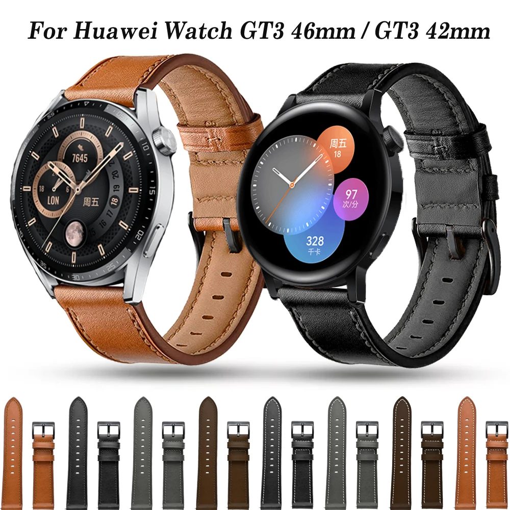 Zamiennik 20 22mm inteligentny pasek do zegarka Huawei Watch 4 Pro GT3 GT 3 42 46mm opaska na rękę GT 2 GT2 Pro 46mm skórzana bransoletka