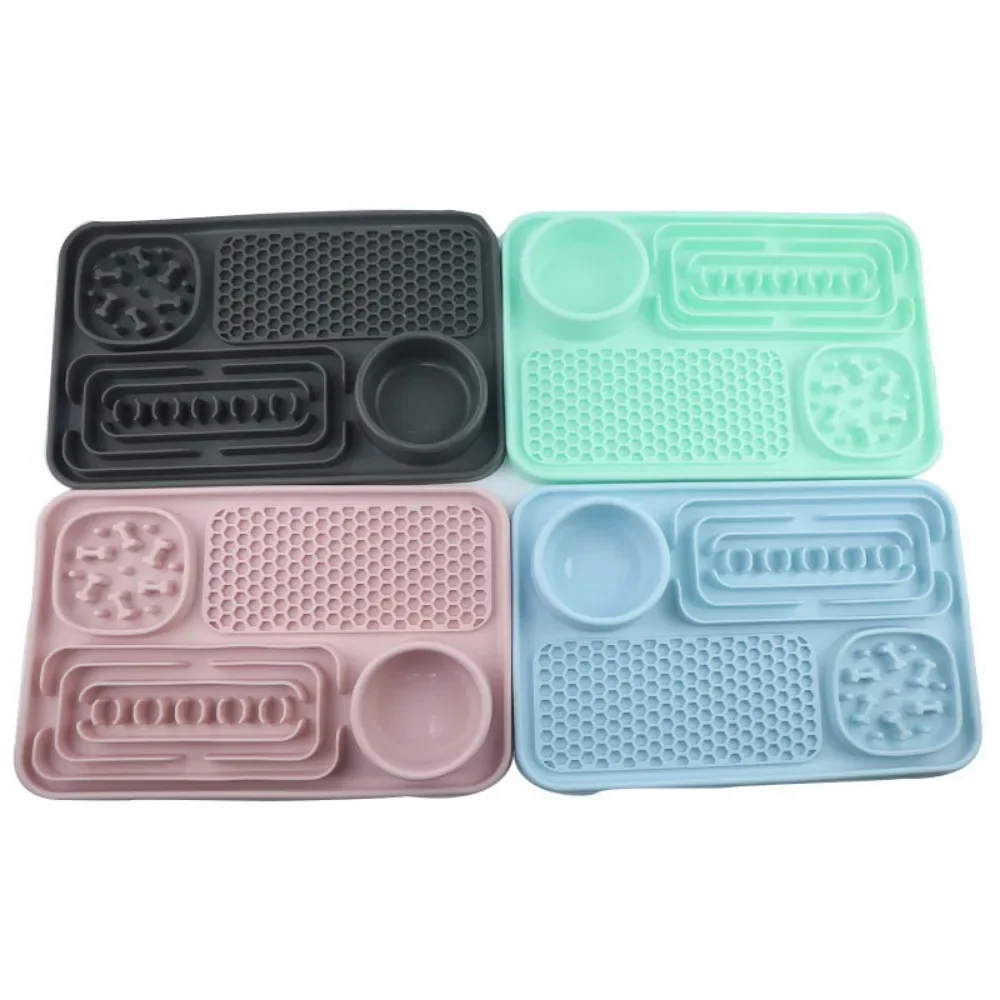 Pet Slow Food Mat Cross border New Silicone Dog Slow Food Plate Slow Food Bowl Dog Licking Plate Licking Mat