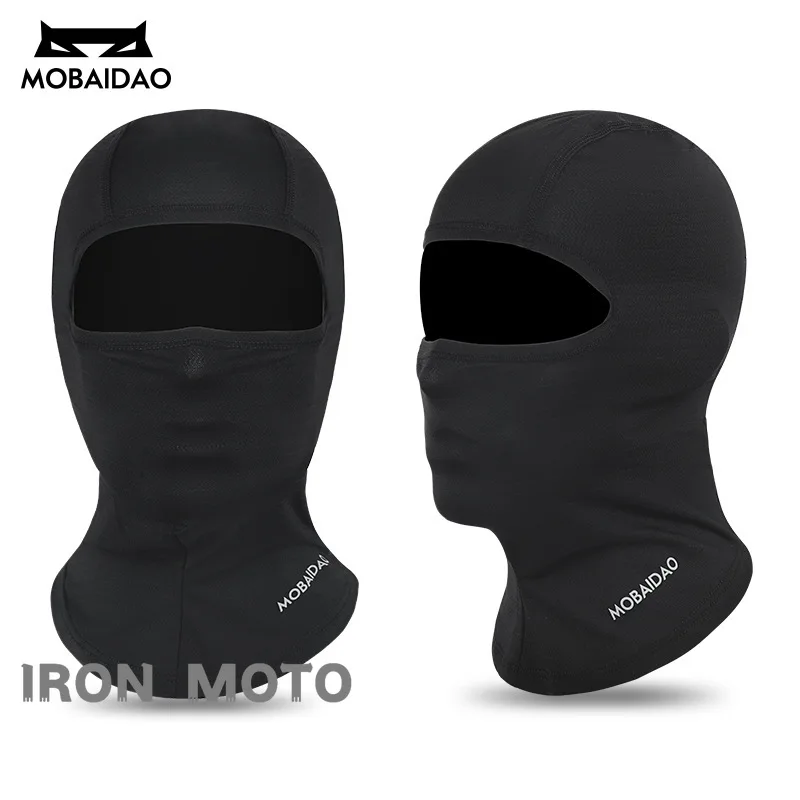 

Máscara facial completa para motocicleta, protección solar de seda de hielo negra para verano, casco para ciclismo, equipo de ve