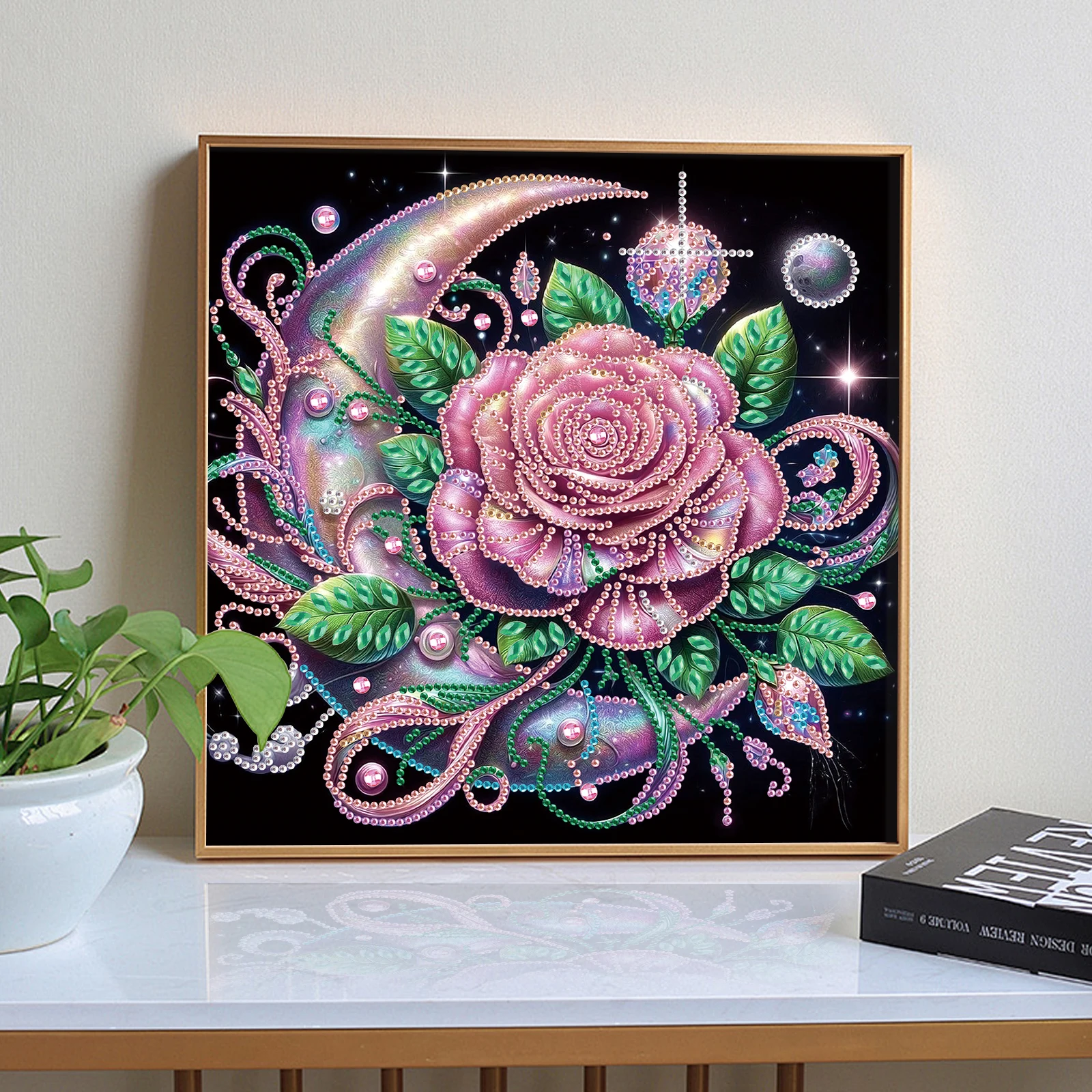 Roses Special Shape Diamond Art Painting Kit for Adult Beginner,Crystal Diamond Special Shape Kit for Home Wall Decoration Gift view 6