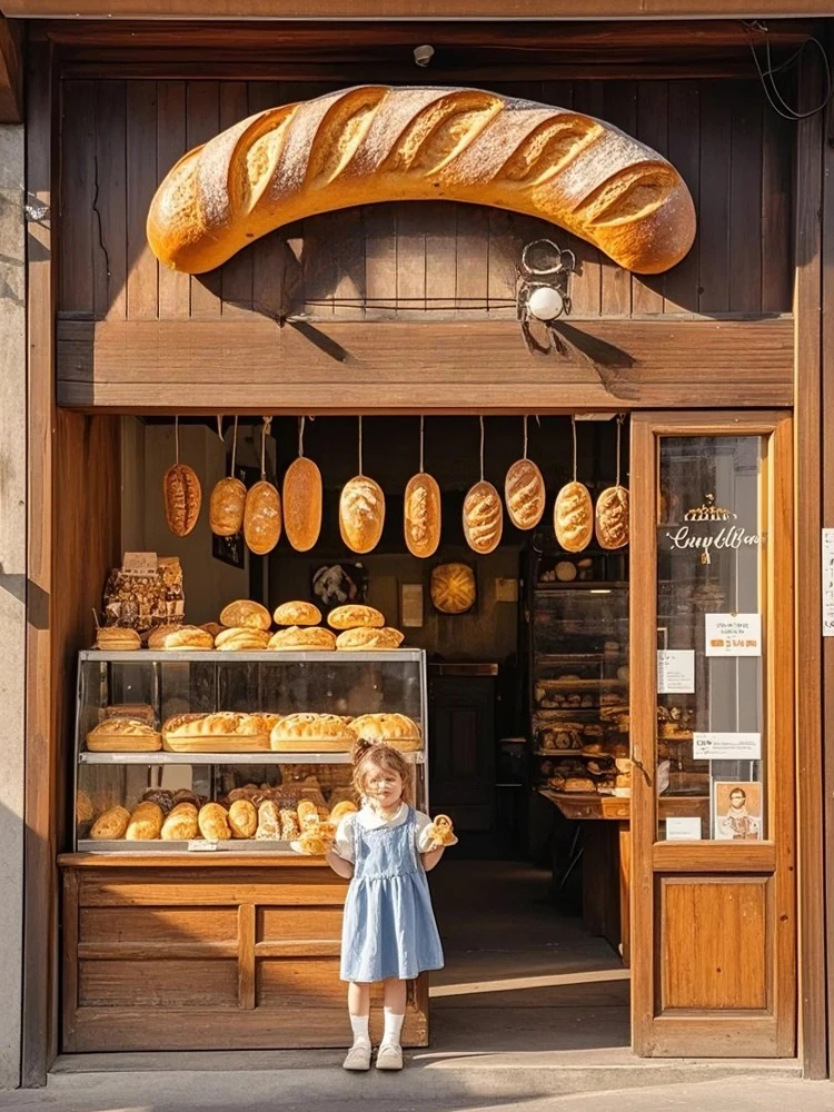 

Simulation croissant bread model fiberglass sculpture bakery restaurant door wall hanging sign luminous decorative ornament