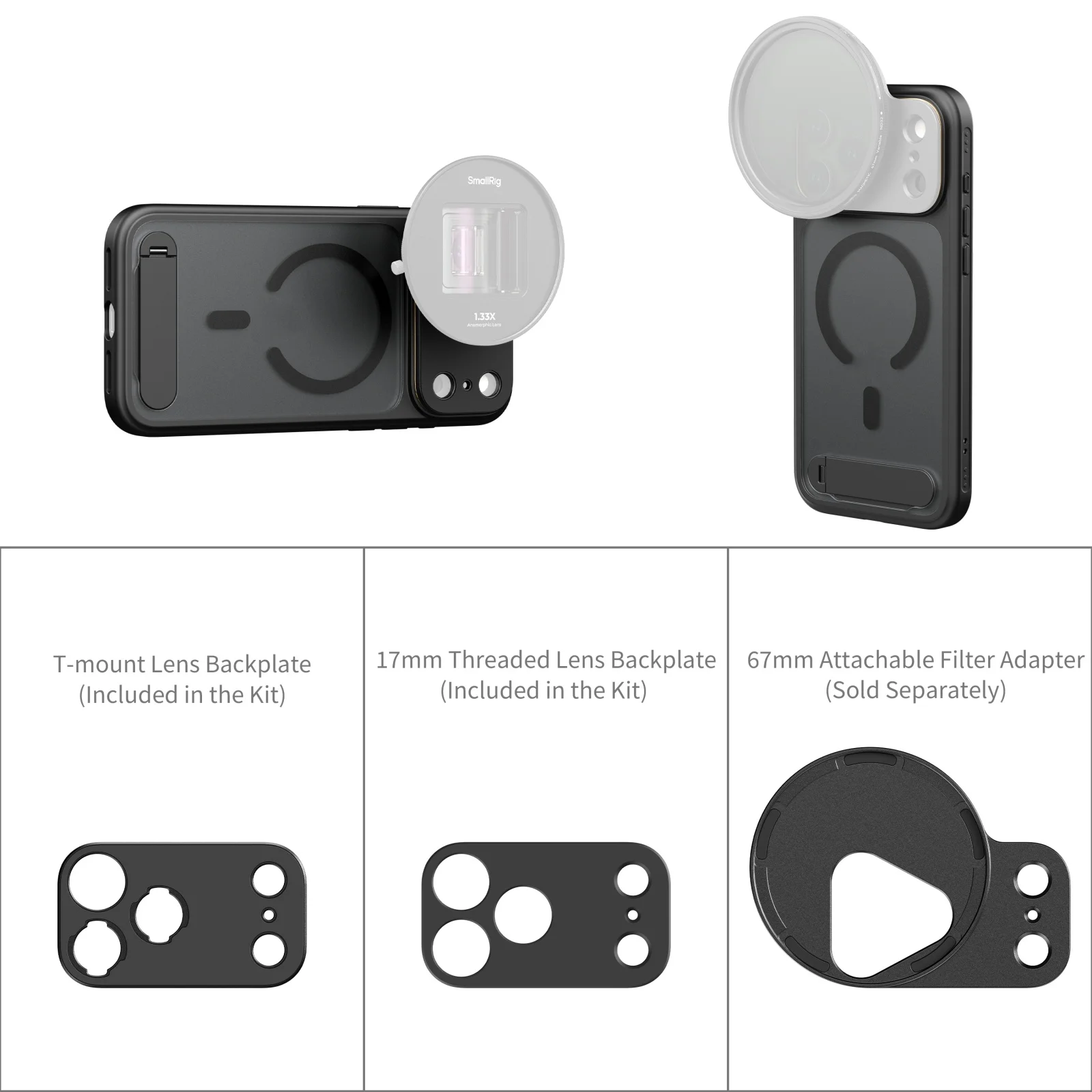 

Легкий чехол для телефона SmallRig 17 Pro/Pro Max FilMov для iPhone 17 Pro/Pro Max MagSafe, костюм 67 мм с магнитным фильтром