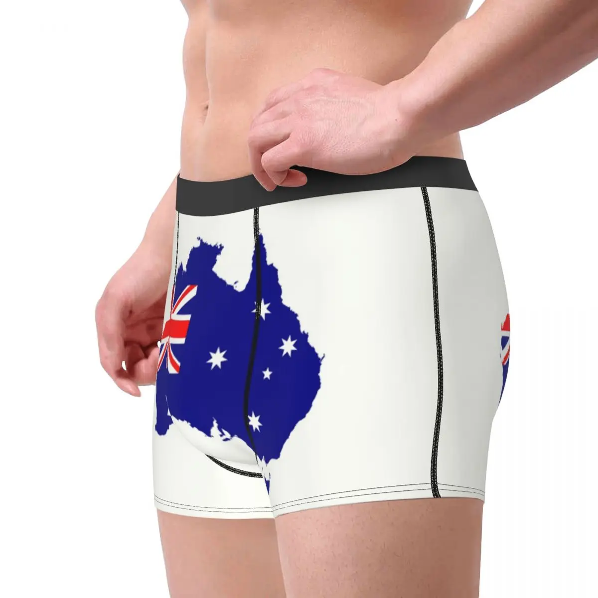 Ropa interior con mapa de la bandera de Australia para hombre, Bóxer Sexy con estampado personalizado, calzoncillos patrióticos australianos, bragas transpirables