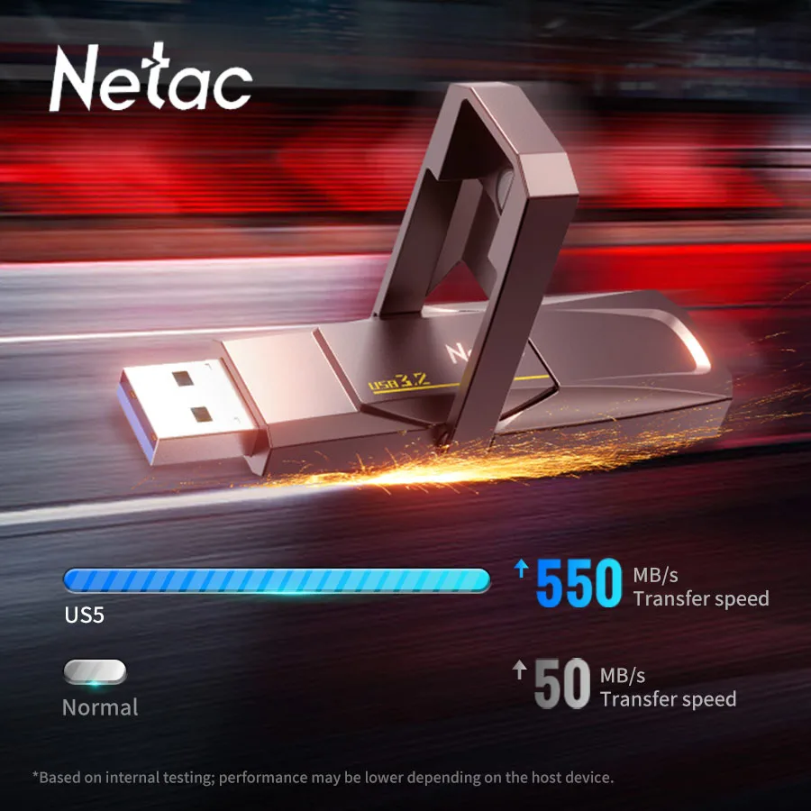 Immagine 3: Netac US5 USB3.2 Gen 2 128G 256G 512G 1T Type-C Pen Drive a Stato Solido 550MB/s, Flash Drive USB con Spedizione Gratuita per Telefono e Laptop