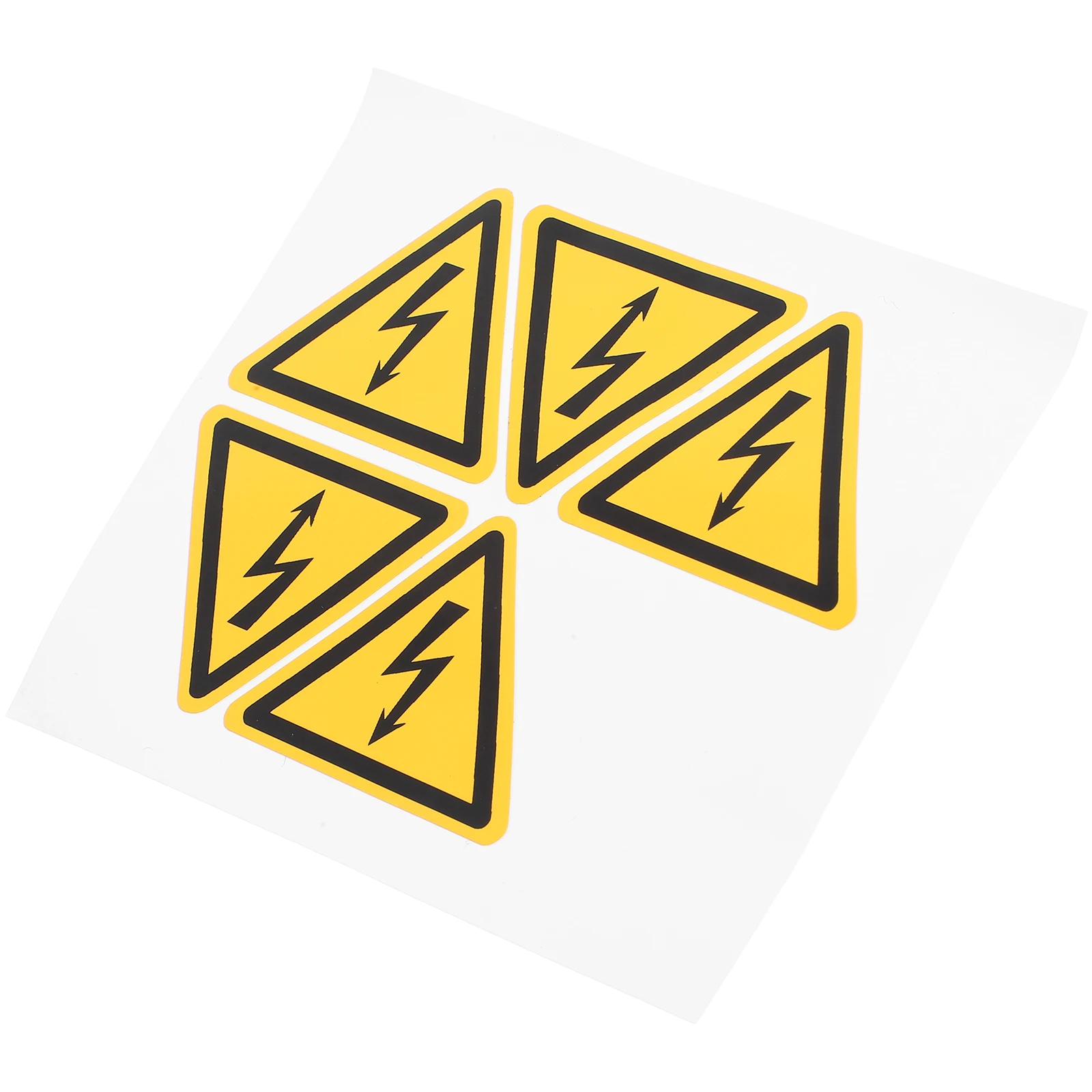 5 Pcs Warning Electrical Identification Labels Notice Stickers Yellow Shocks Decals for