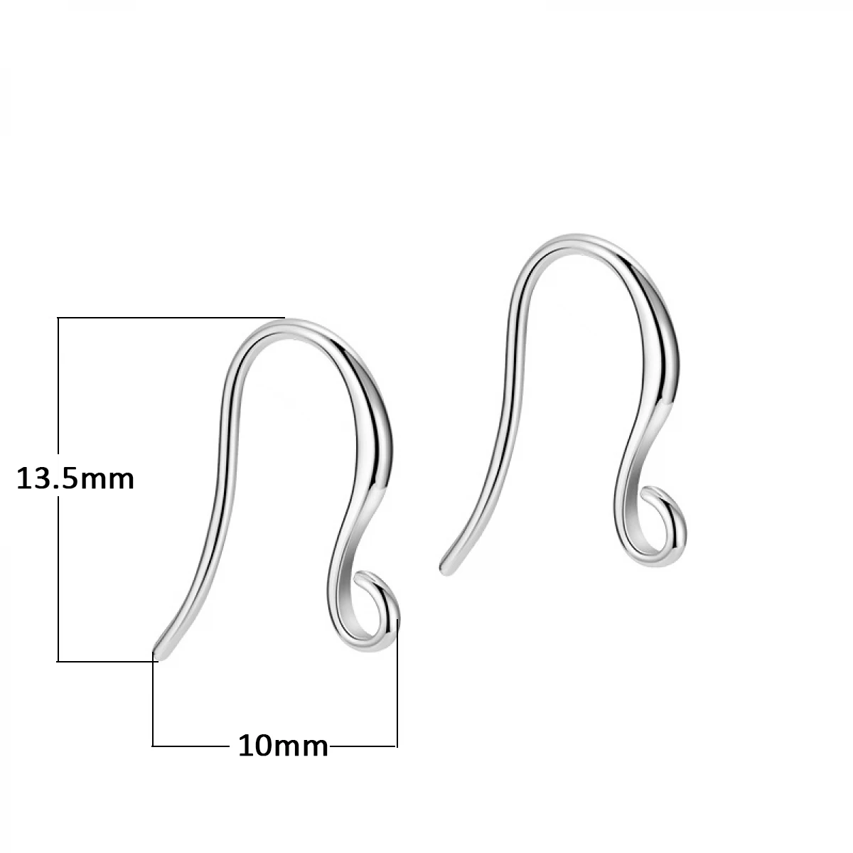 2 Pairs 925 Sterling Silver Earring Hooks Fish Ear Wires Hooks Dangle Earrings Component for DIY Jewelry Making Craft for Women