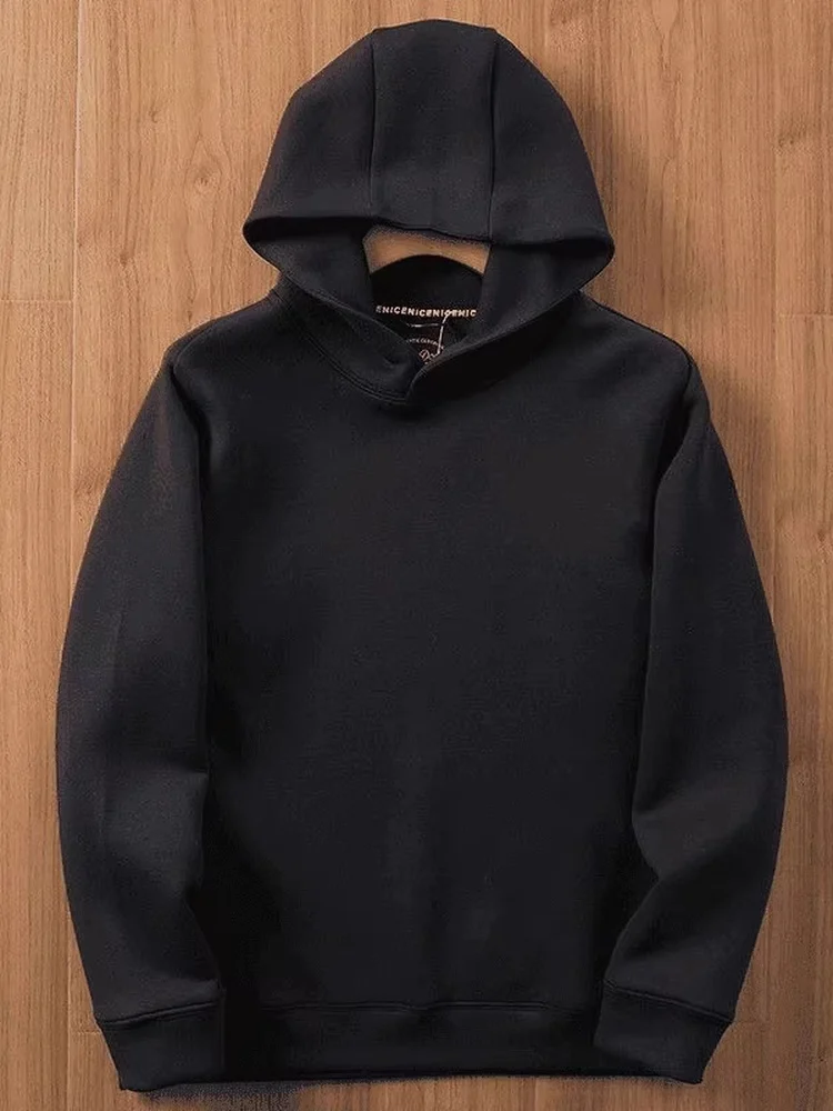 

Мужская повседневная мягкая толстовка из космического хлопка с защитой от сминания, модная, универсальная, на флисовой подкладке, осенне-зимняя, высококачественная верхняя одежда