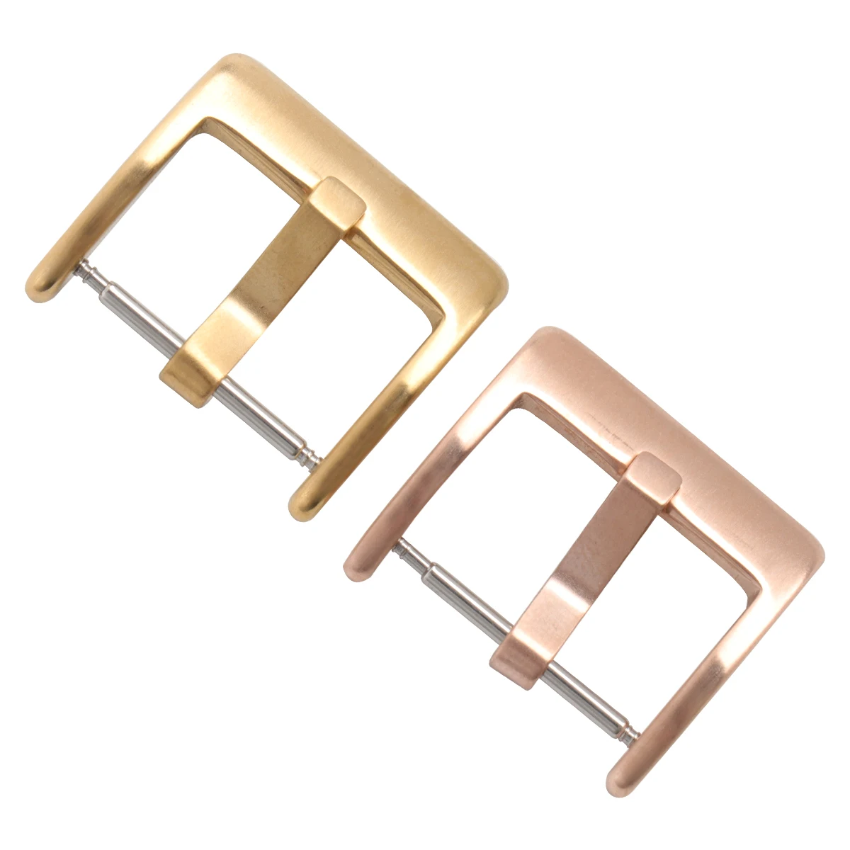 

2pcs 18mm Stainless Steel Watch Straps Clasp Watch Band Buckle Wristwatch Accessories (Golden and Rose Gold)