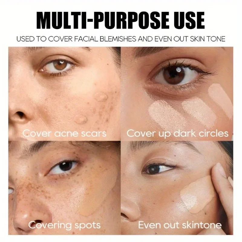 Corrector de cobertura total resistente al agua para tatuajes, cicatrices: base de acabado natural para todos los tonos de piel y tipos de ojeras