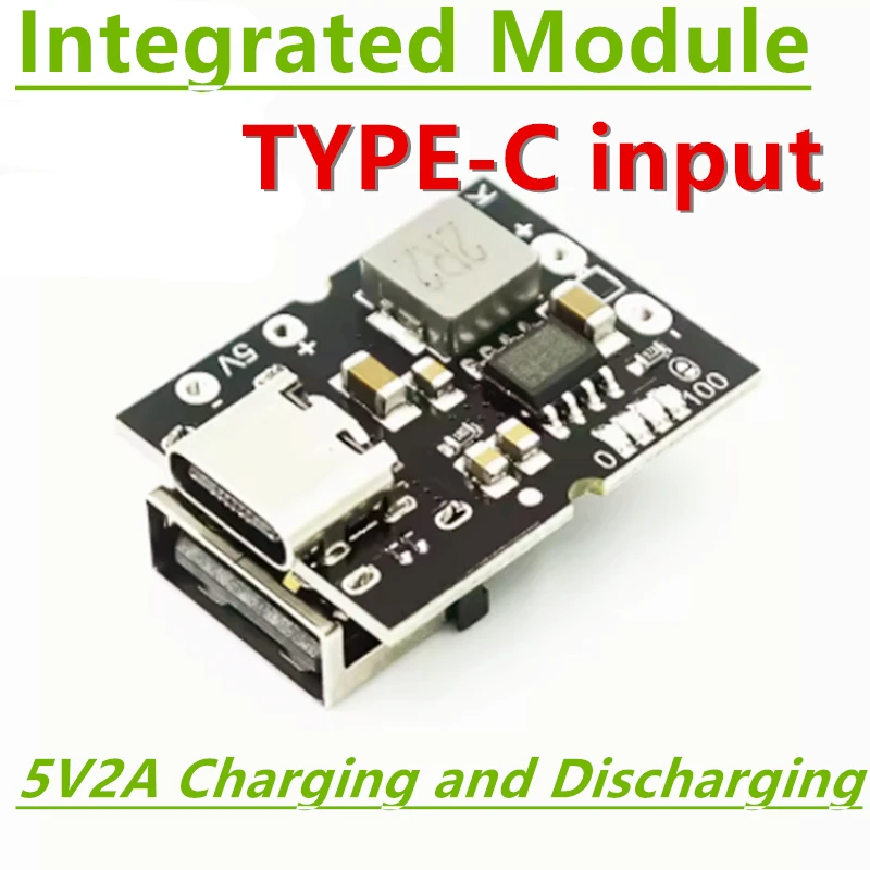 

Высокоточный интегрированный модуль зарядки и разрядки 2A5V, вход Type-C, совместимый с литиевой батареей 4,2 в