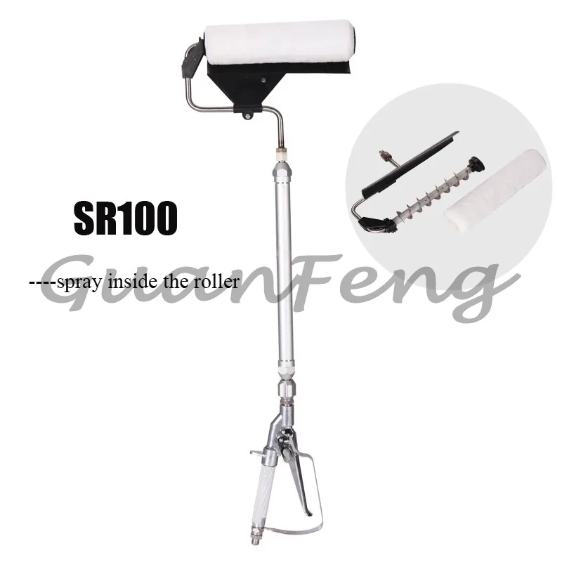 Inline‑Type Airless Paint Roller Spray With 30cm Extension Wand, Airless Sprayer Accessory Hand Tool for Top‑Finish Coating Work